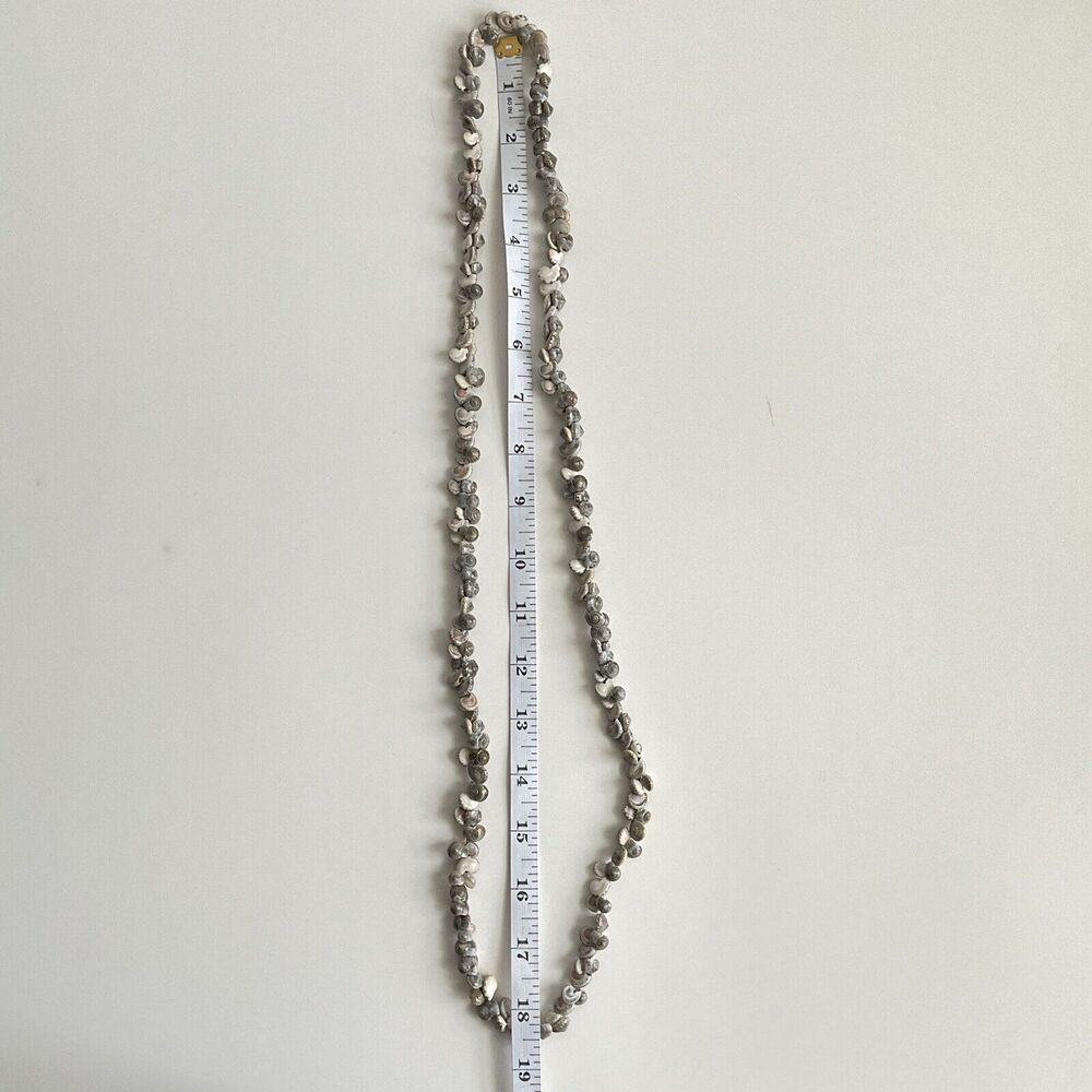 Shell Necklace Long Tiny Sea Shell Beaded Pearles… - image 7